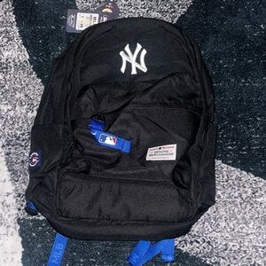 MLB New York Yankees Black Backpack with Blue Accents